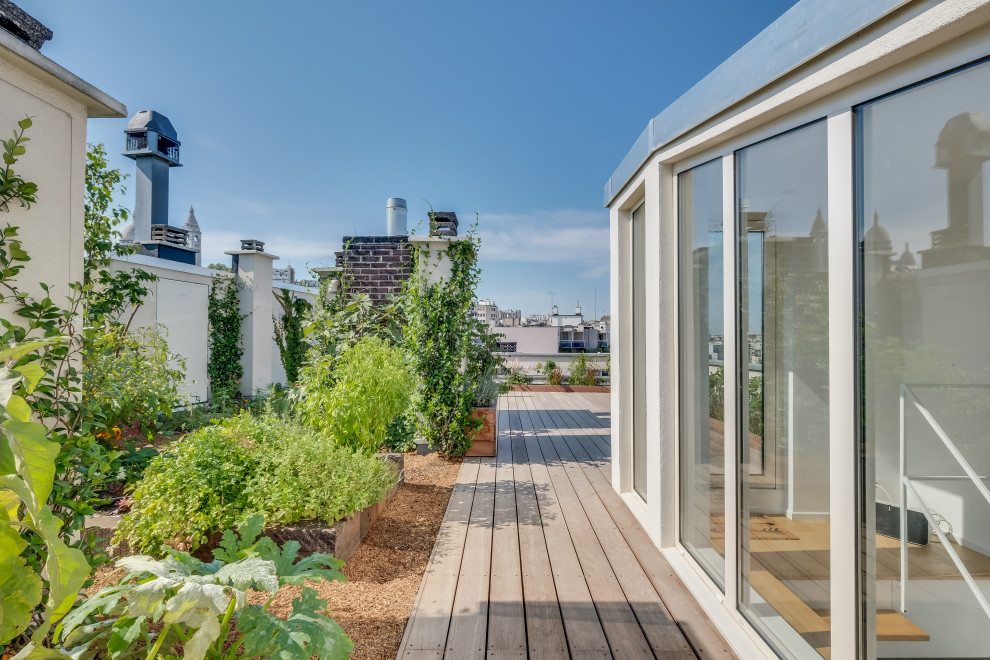 Cette image montre une terrasse rustique.