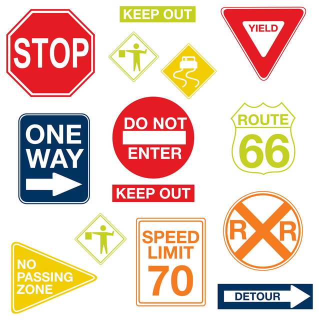Road Signs Wall Decals Contemporary By Wallpops Road Signs Wall Decals