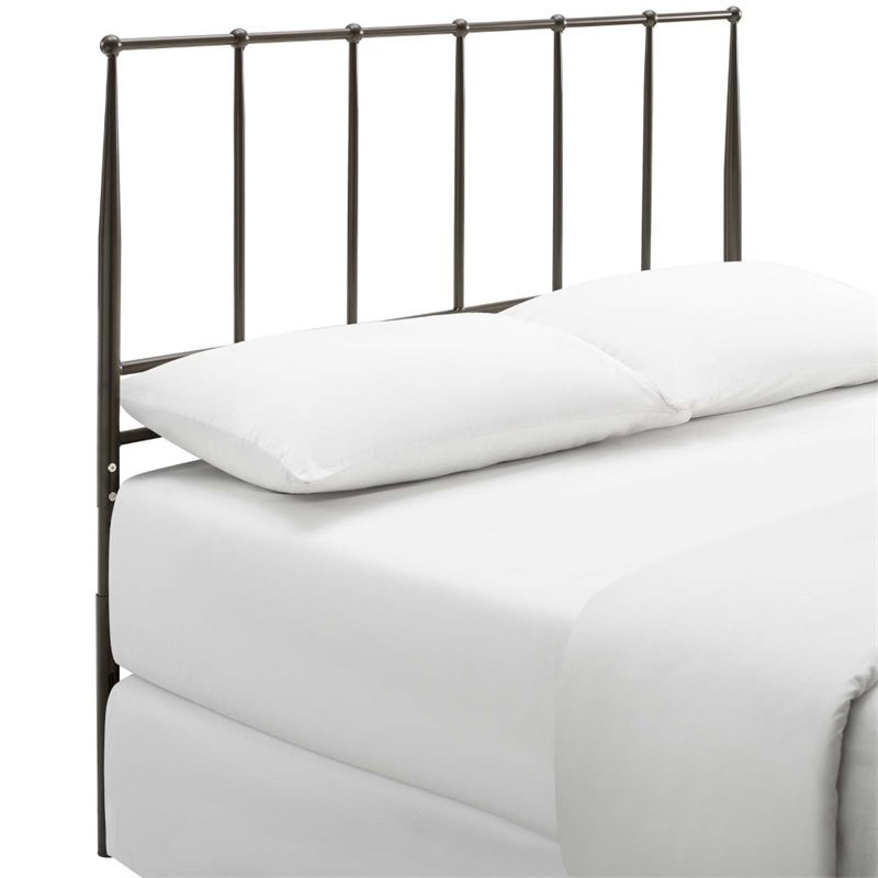 Modway Kiana Stainless Steel Twin, White Cottage Style Queen Headboard