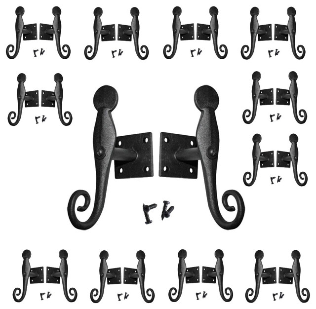 Black Shutter Dog Rat Tail Hand Iron Rustproof Finish Renovators