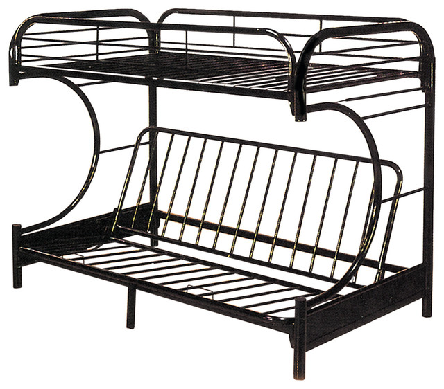 Twin Over Full Black C Shape Futon Bunkbed Contemporary Bunk Twin Over Full Black C Shape Futon Bunkbed