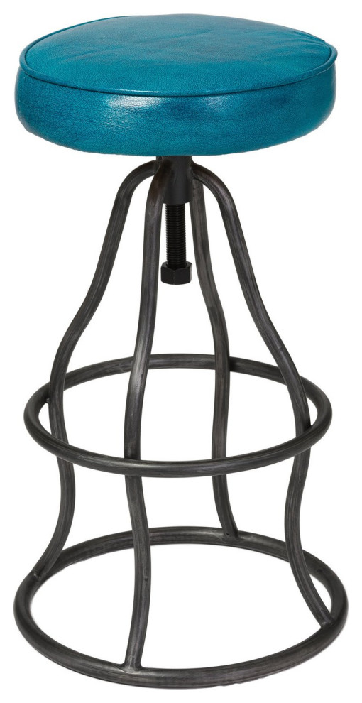 Bowie Bar Stool Peacock Blue Industrial Bar Stools And Counter Stools by First of a Kind