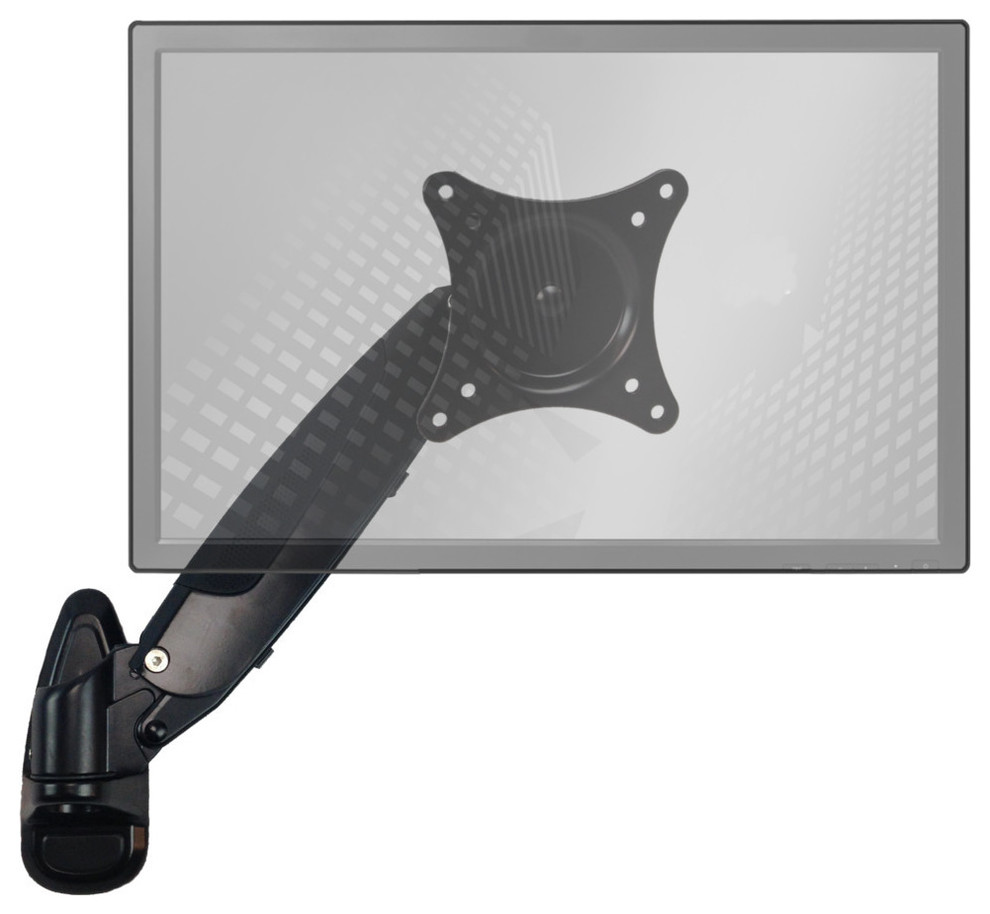 SitStand Wall Mount Monitor Arm Standard Single Screen Black Contemporary Desk Accessories