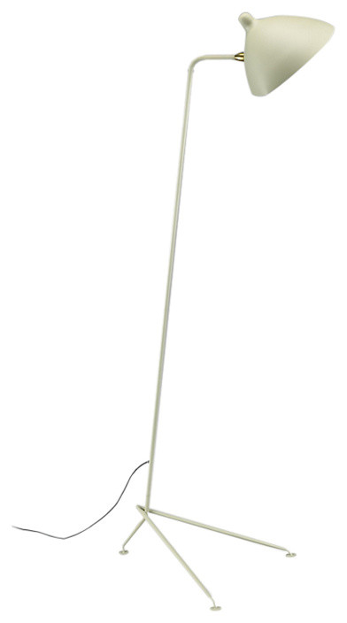 Astrom Floor Lamp, White and Brass