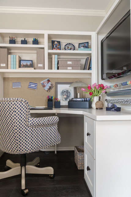 Home Office in Luxe Transitional Hi-Rise Residence transitional-home-office