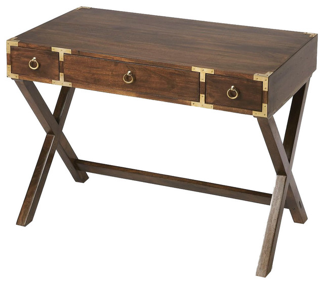 Butler Forster Crafted Campaign Writing Desk Dark Brown