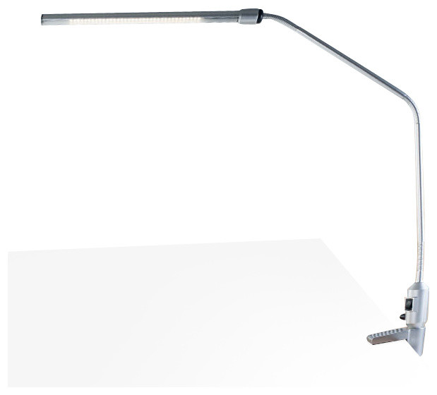 Lavish Home Modern Contemporary LED Clamp Desk Lamp Silver
