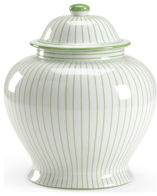 CHELSEA HOUSE Ginger Jar Vase Green Porcelain Ceramic Hand