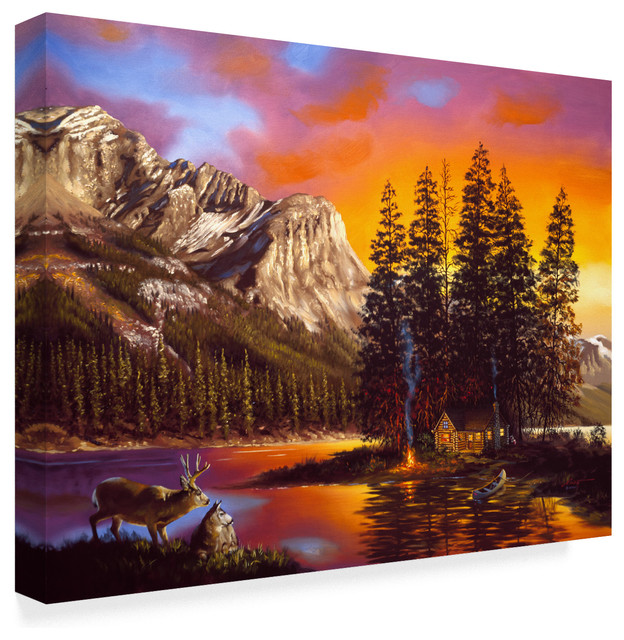 "Mule Deer" by D. Rusty Rust, Canvas Art, 19"x14" - Rustic - Prints And ...