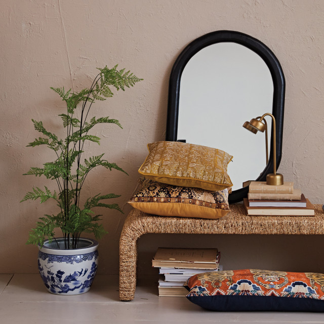 Hand-Painted Stoneware Planter