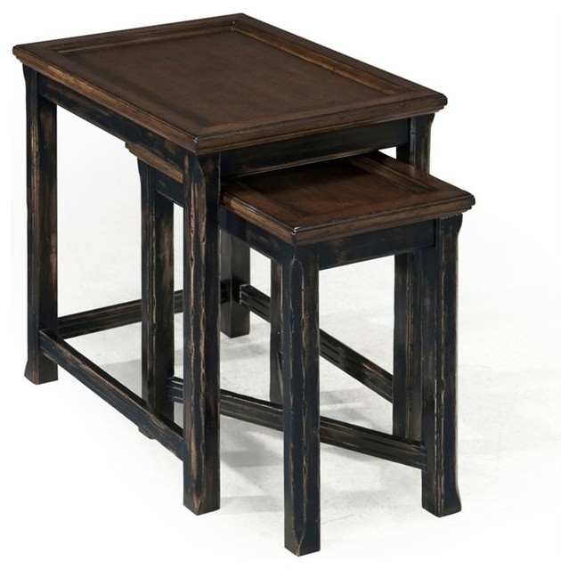 Magnussen Clanton Wood Bunching End Table in Antique Black