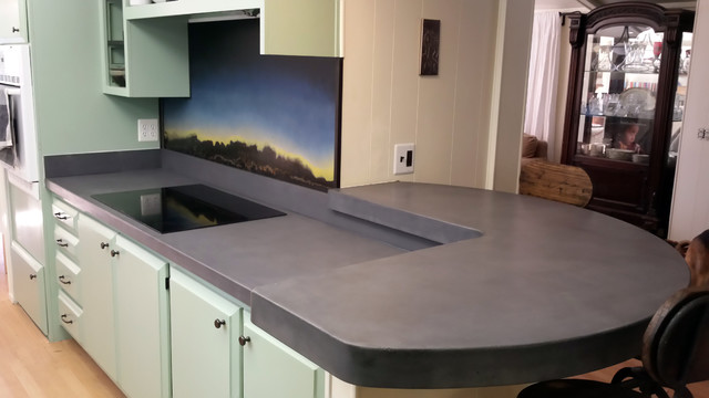 Grey Concrete Kitchen Countertop Contemporary Kitchen San
