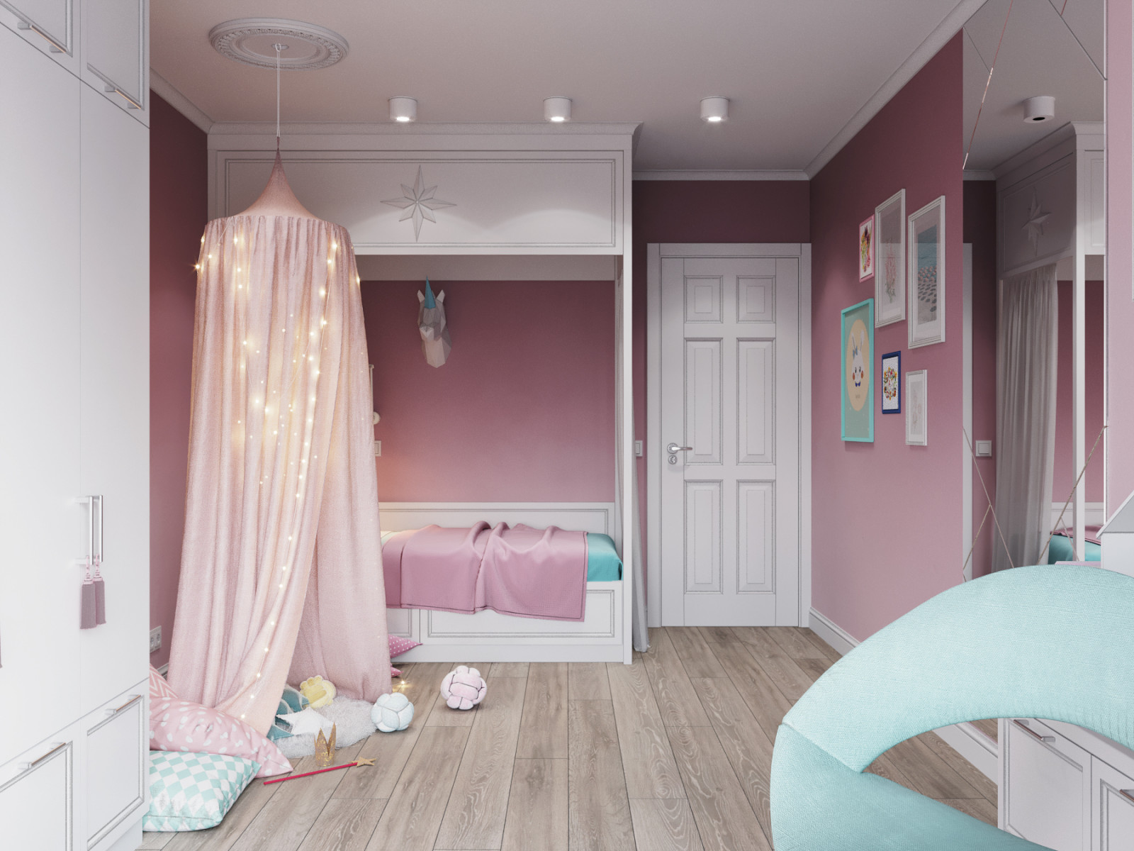 Квартира в голубых тонах в Новой Боровой