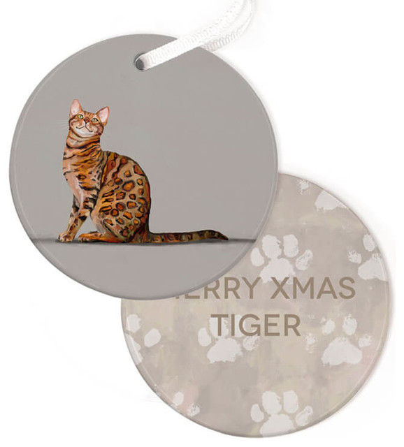 "Feline Friends Bengal Cat" Ornaments by Cathy Walters Christmas