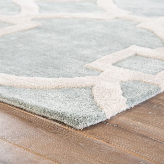 Jaipur Living Regency Handmade Trellis Light Blue White Area Rug Trellis Light Blue White Area Rug