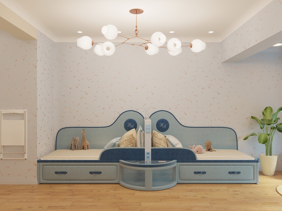 Спальная зона комнаты мальчиков