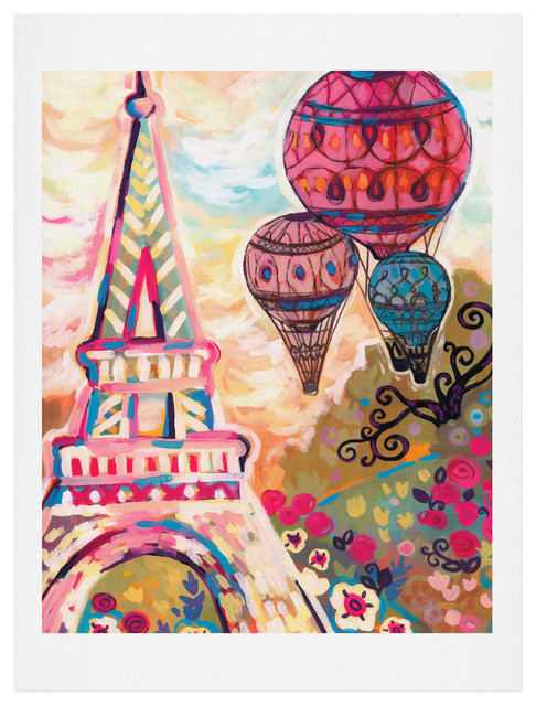 DENY Designs Natasha Wescoat Balloons Sur Paris Art Print