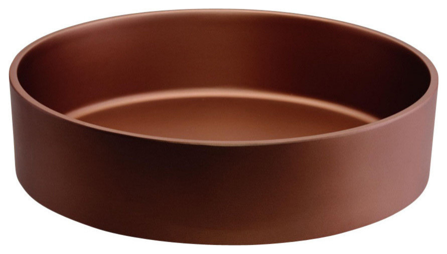 Pert Rho Brushed Copper Vessel Sink Modern Bathroom Sinks by