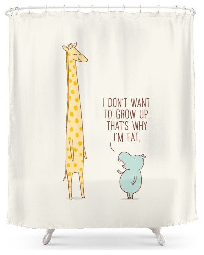 I Don't Want To Grow Up Bathroom Shower Curtain - 71  by 74
