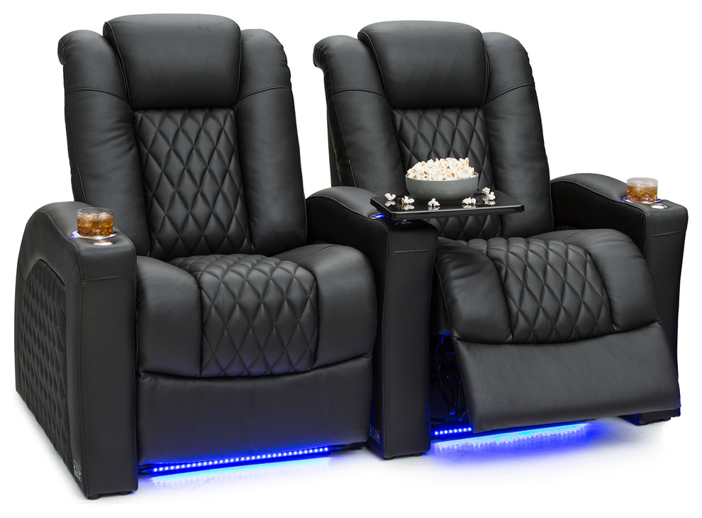 Seatcraft Stanza Home Theater Seating Leather Power Recline Chairs
