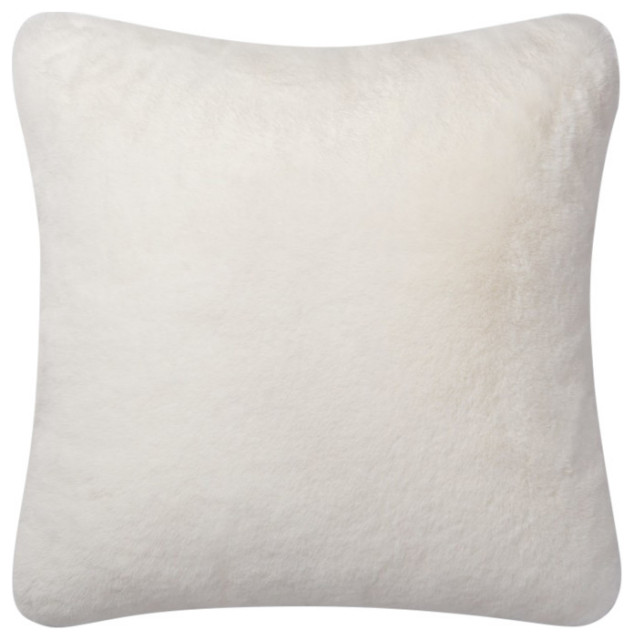 Loloi Decorative Throw Pillow Cover Only, White, 22"x22"
