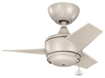 Kichler Yur 24" Outdoor Ceiling Fan With 3 Blades 4" Downrod Antique Satin Silve