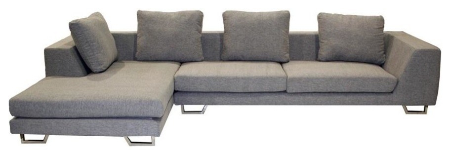 Baxton Studio Gray Fabric Modern Sectional Sofa