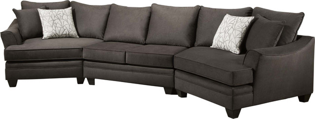 Cupertino Cuddler Sectional, 3 Seat Sectional Sofa With Cuddler