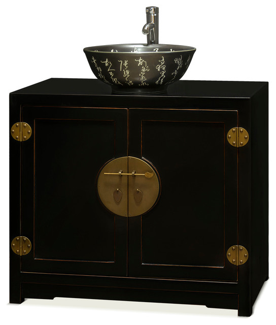 Elmwood Ming Style Asian Bathroom Vanities And Sink