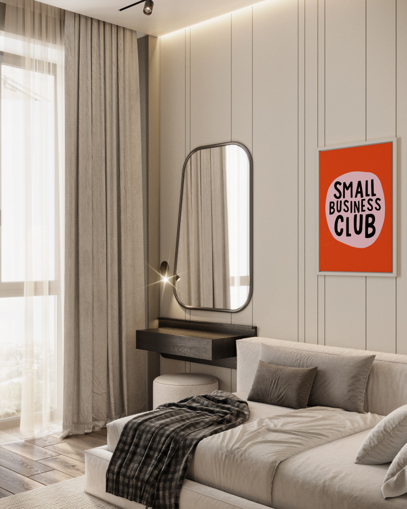 Монохромная квартира с террасой.