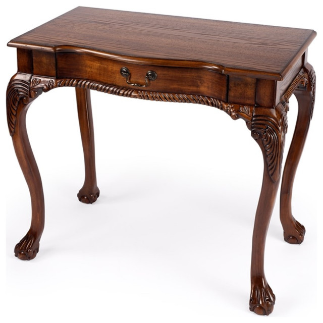 Bowery Hill Wood Traditional Writing Desk in Vintage Oak Finish Desks