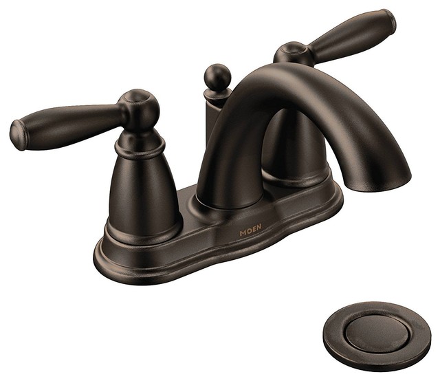 Brantford Brushed Nickel 2 Handle Arc Bathroom Faucet