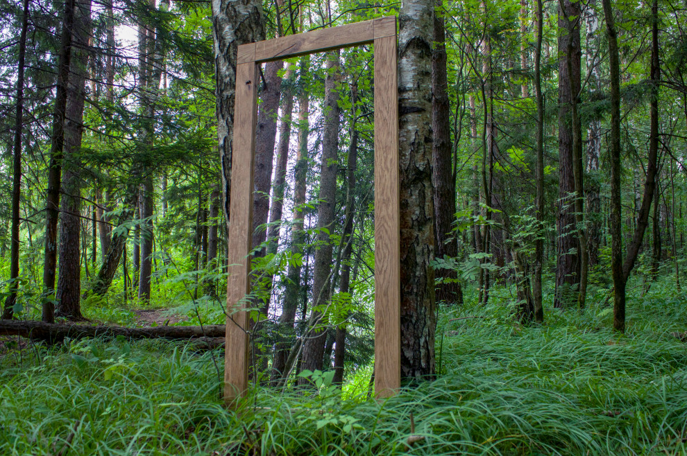 Лофтовое зеркало в дубовой раме