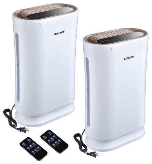 Yescom 2 Pack 35W 4 in 1 Air Purifier with HEPA Filter UV-C Sanitizer