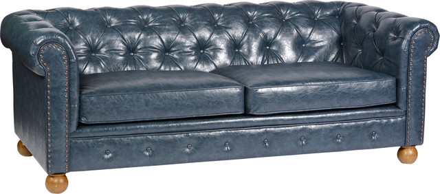 Winston Sofa Traditional Sofas By Hedgele Winston Sofa Blue