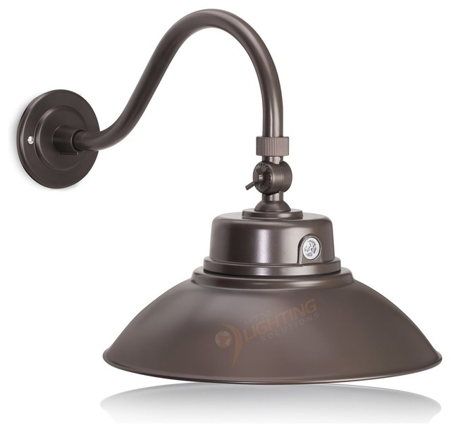 Integrated LED Gooseneck Barn Light Fixtures, Bronze Farmhouse