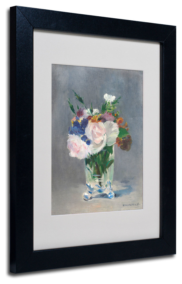 Flowers In A Crystal Vase 1882 Matted Framed Canvas Art By