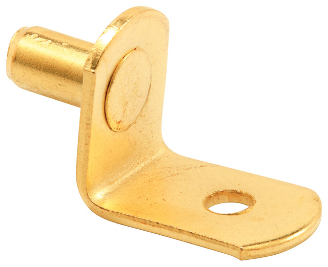 Shelf Support Pegs, 1/4", Steel Construction, Brass, 50Pack