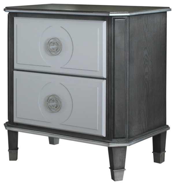 Acme Beatrice Nightstand Charcoal and Light Gray Finish - Transitional ...