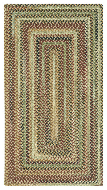 Bangor Concentric Braided Rectangle Rug, Sandy Beige 3'x3'