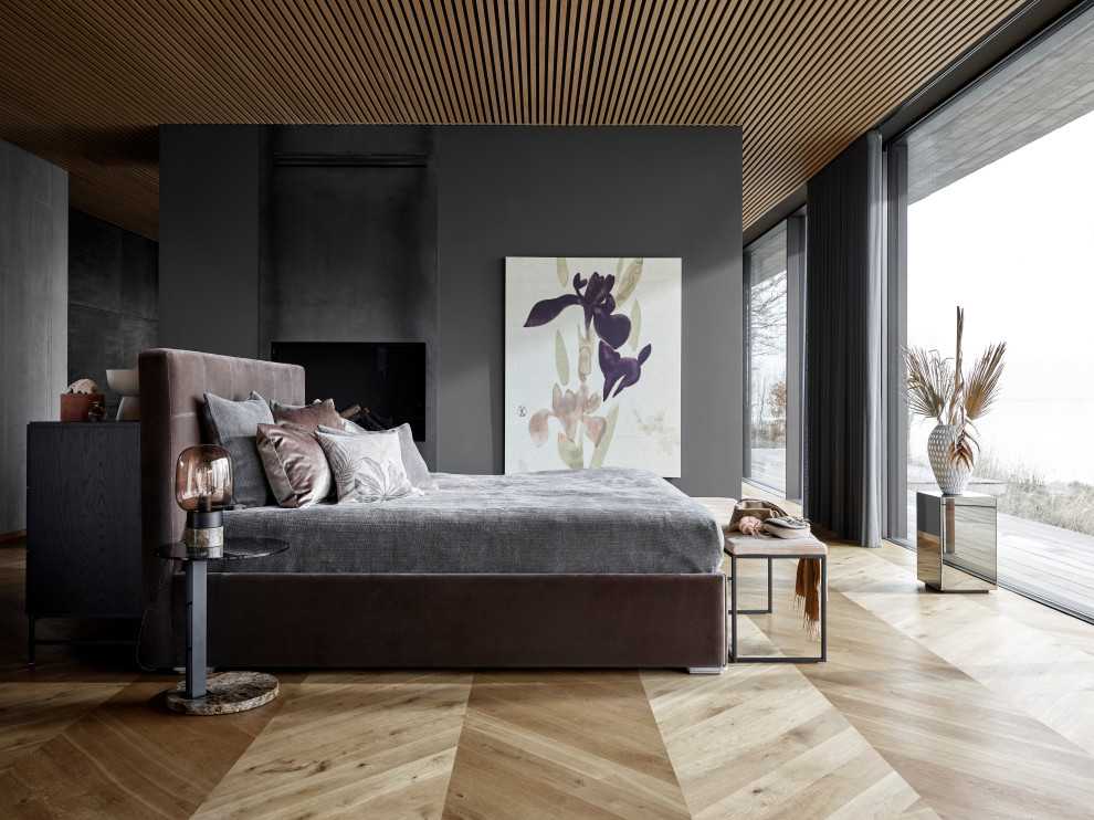 Photo of a scandinavian bedroom in Sydney.