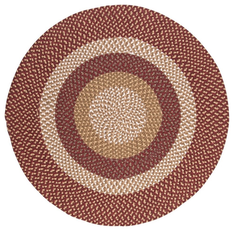 Pattern-Made FM79 Red Multi Braided Rug by Colonial Mills, 8' Round