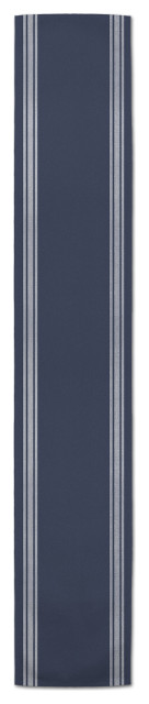 Navy and White Stripes 16x90 Cotton Twill Runner