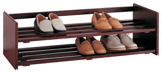 mahogany shoe rack