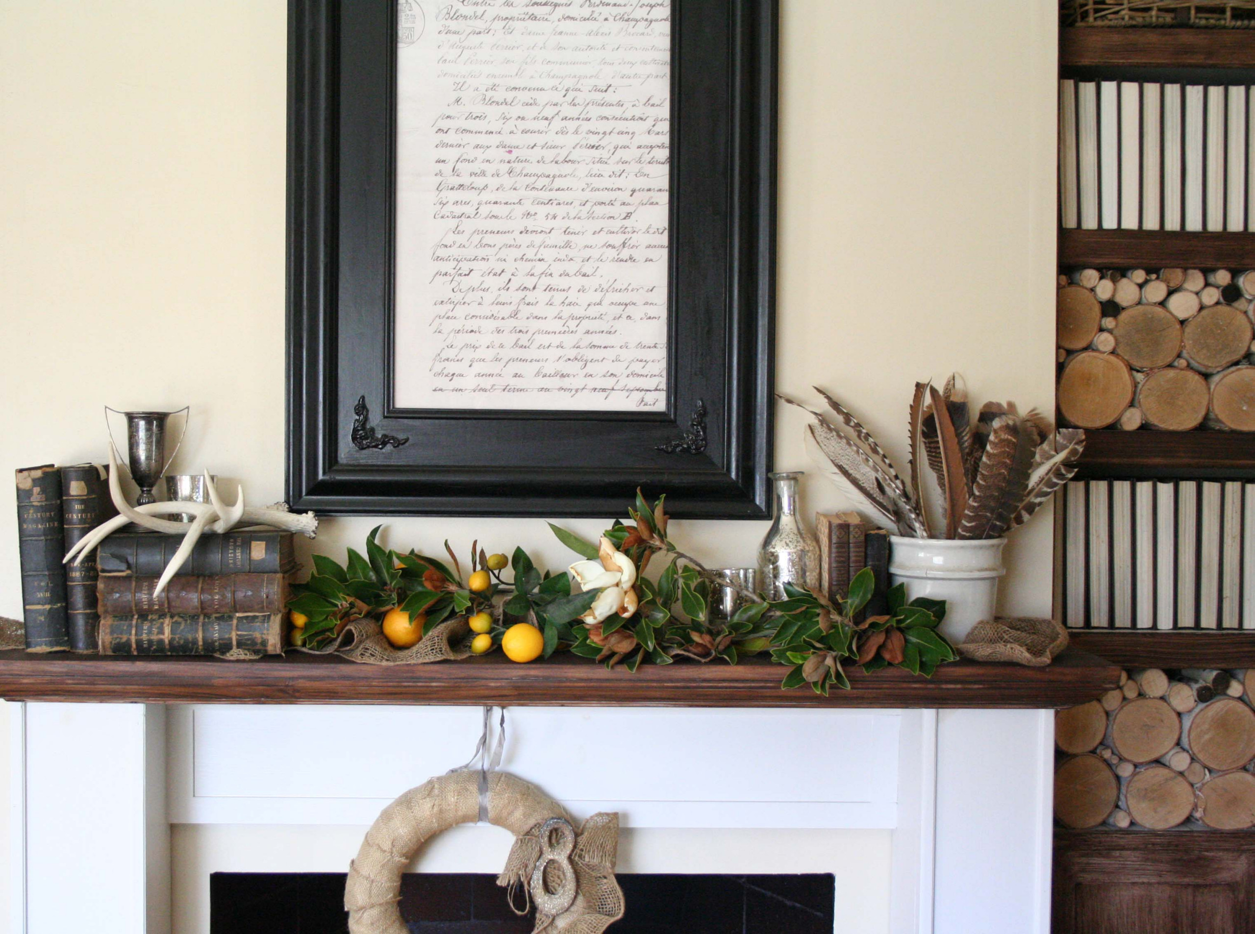 Fall Inspired Holiday Mantel 2014