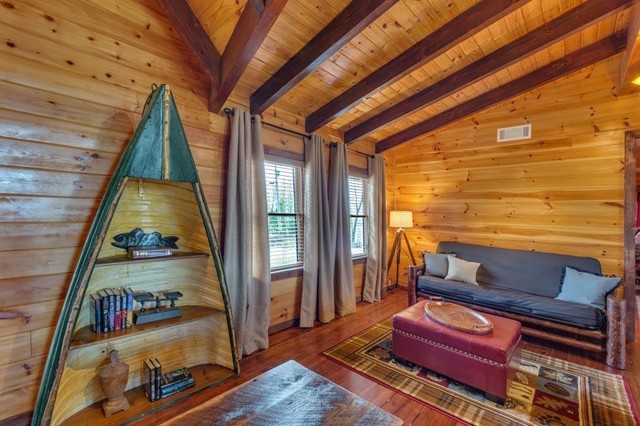 Blue Ridge Mountain Home rustic-living-room
