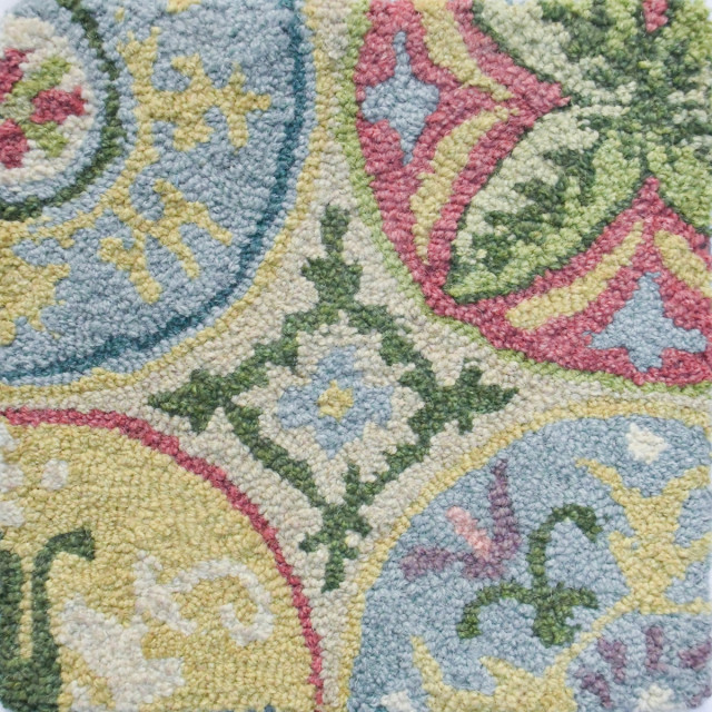 Floral Tapestry Wool Hand Tufted Rug, 2'6" X 8'