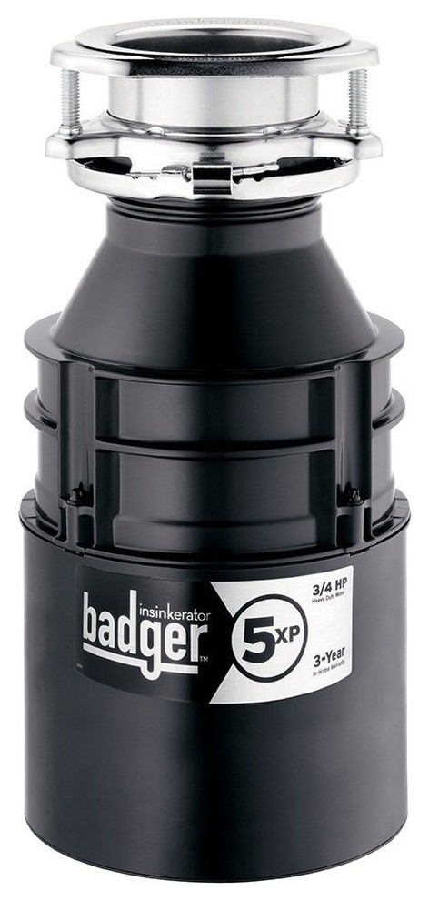InSinkErator Black Garbage Disposal With Power Cord, BADGER5XPW/CORD