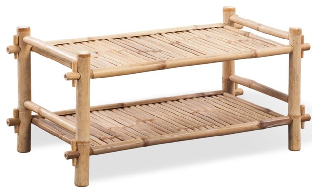 VidaXL 2-Tier Bamboo Shoe Rack