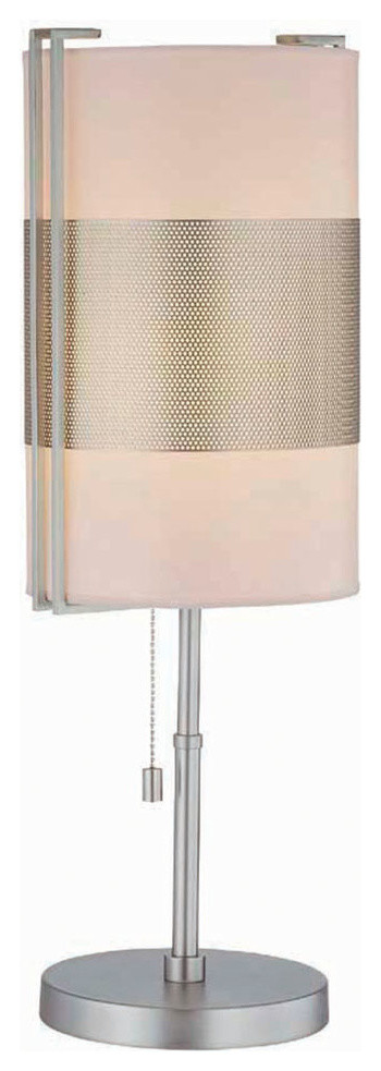 Table Lamp, Ss/White Paper Shade, E27 CFL 13W